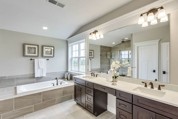 Luxury owner's suite bathroom in Loudoun County VA
