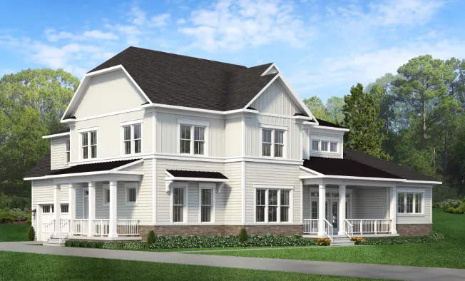 New home exterior rendering at Longmoor Farms in Purcellville VA